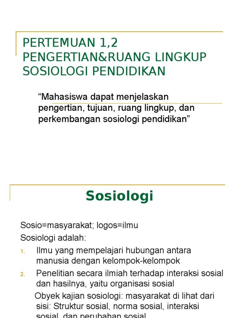 Detail Contoh Sosiologi Pendidikan Nomer 15