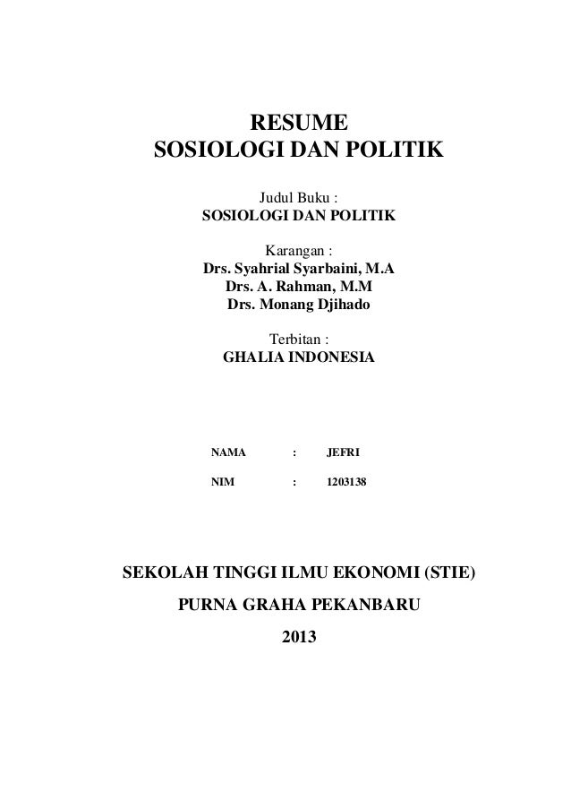 Detail Contoh Sosiologi Politik Nomer 37