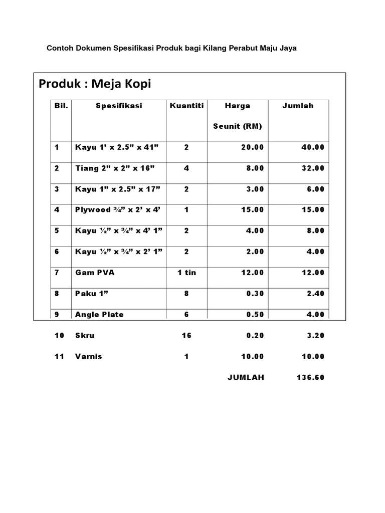 Detail Contoh Spesifikasi Barang Nomer 11