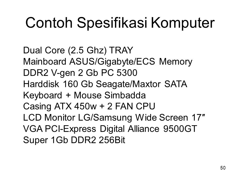 Detail Contoh Spesifikasi Komputer Nomer 34