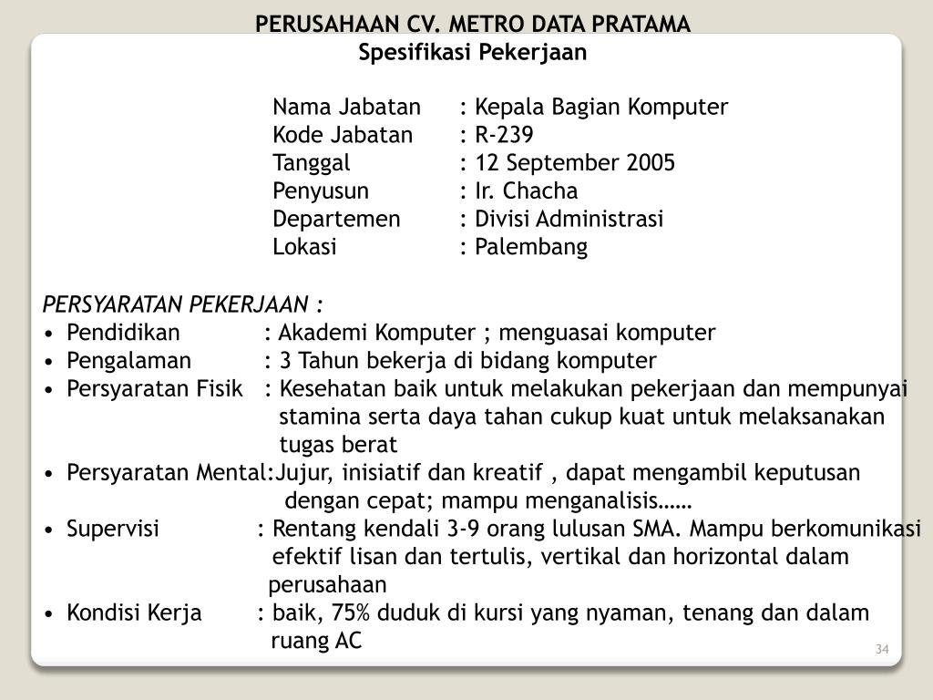 Detail Contoh Spesifikasi Pekerjaan Nomer 39