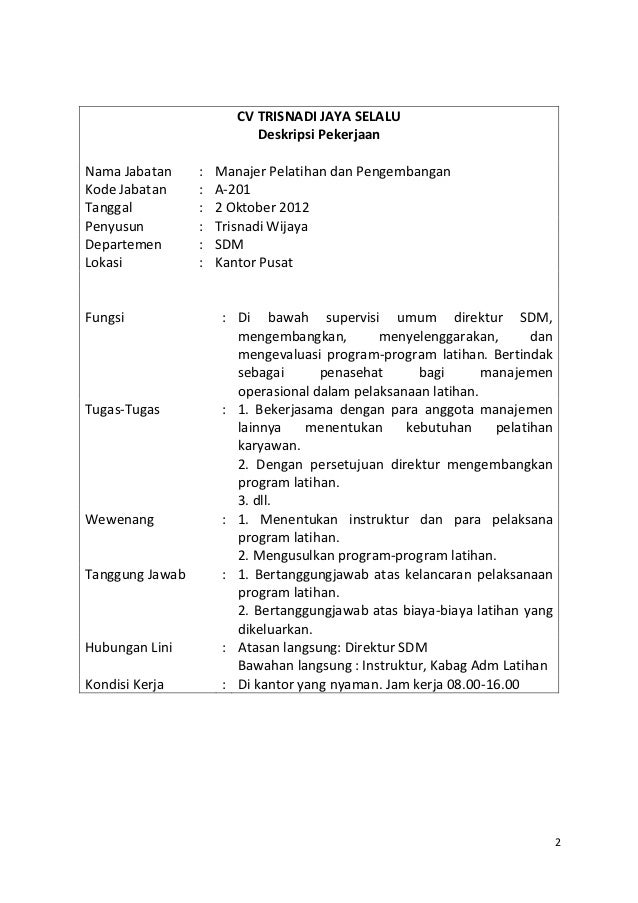 Detail Contoh Spesifikasi Pekerjaan Nomer 7