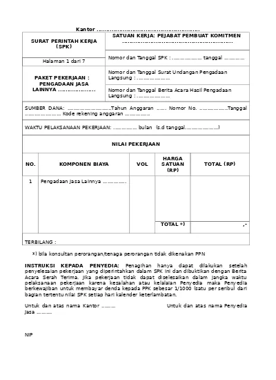 Detail Contoh Spk Pengadaan Barang Nomer 3