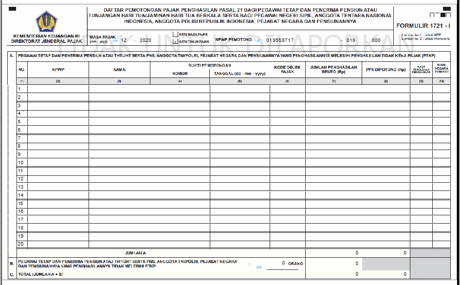 Detail Contoh Spt Pph 21 Nomer 25