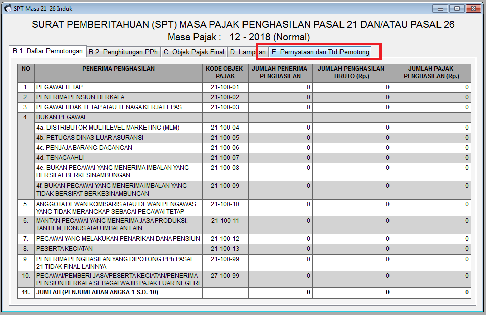 Detail Contoh Spt Pph 21 Nomer 30