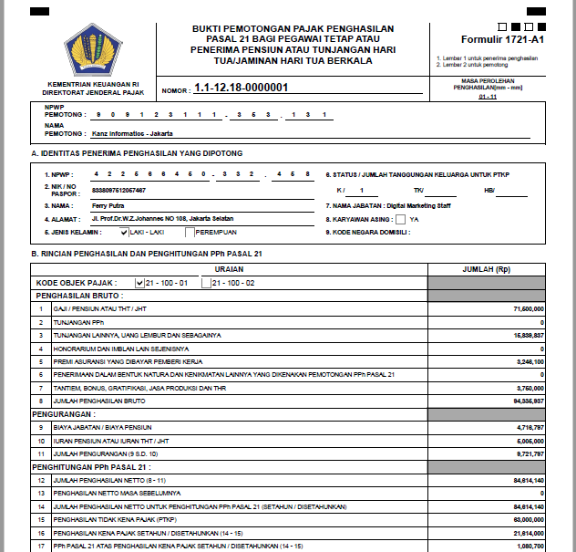 Detail Contoh Spt Pph 21 Nomer 41