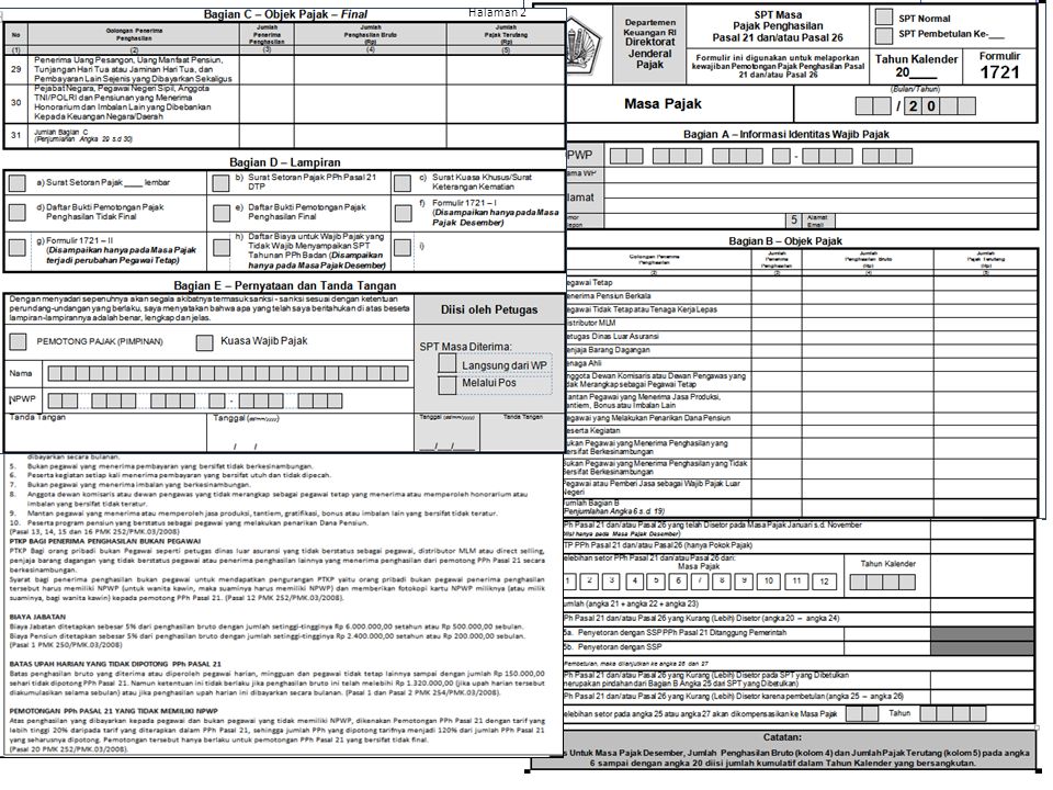 Detail Contoh Spt Pph 21 Nomer 47