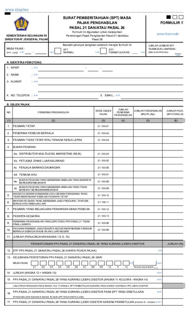 Detail Contoh Spt Pph 21 Nomer 51