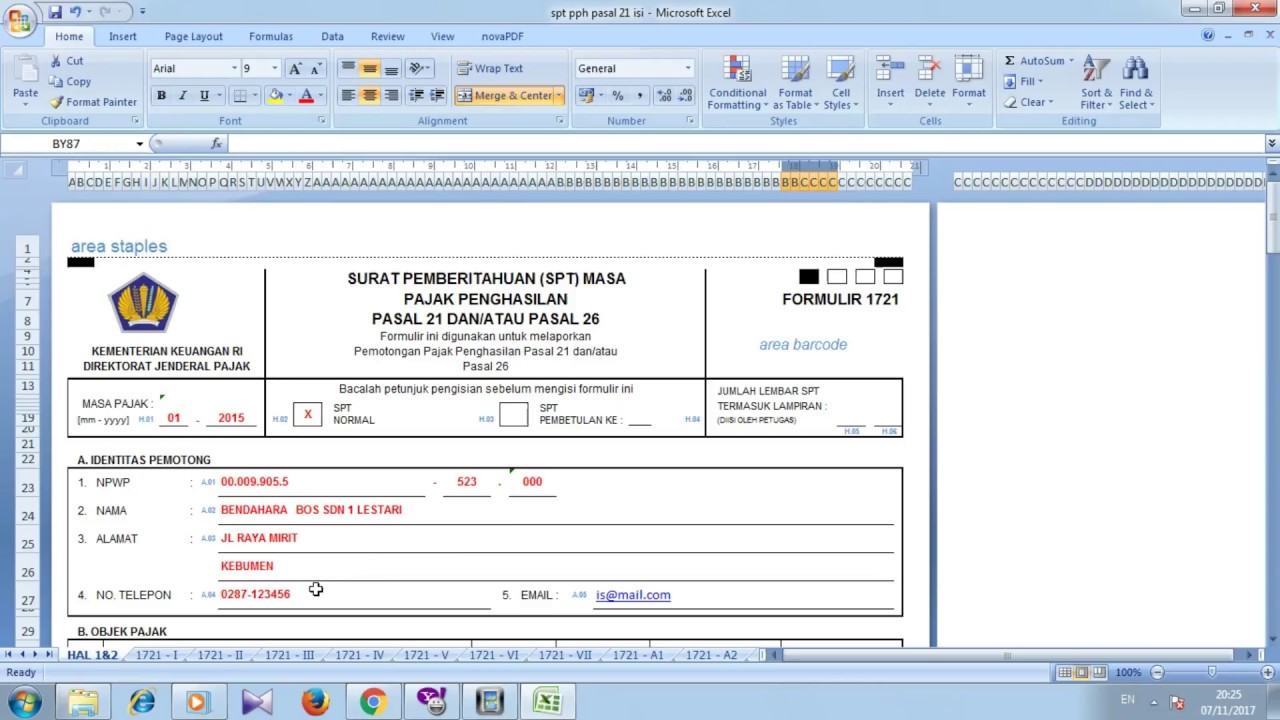 Detail Contoh Spt Pph 21 Nomer 7