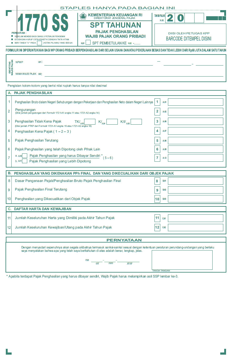 Detail Contoh Spt Tahunan Nomer 55