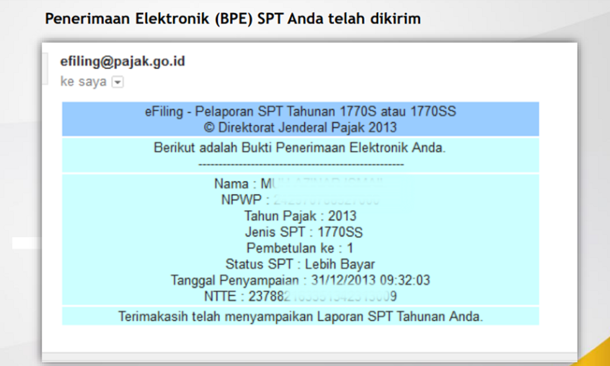 Detail Contoh Spt Tahunan Pribadi Nomer 29