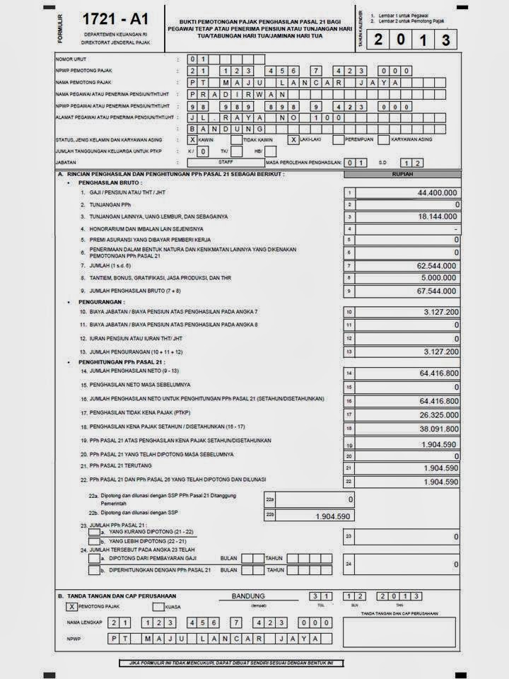 Detail Contoh Spt Tahunan Pribadi Nomer 30