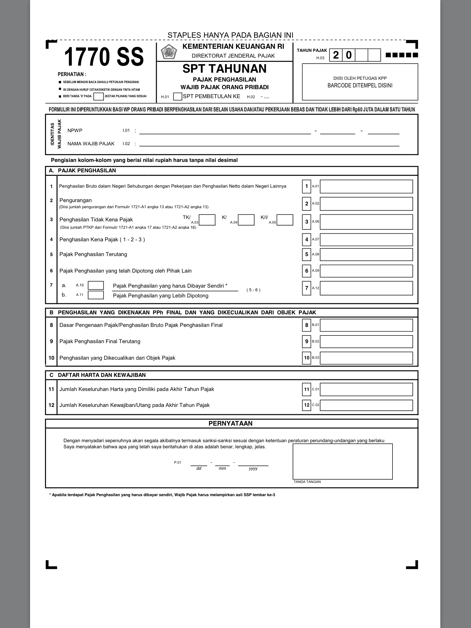 Detail Contoh Spt Tahunan Pribadi Nomer 39