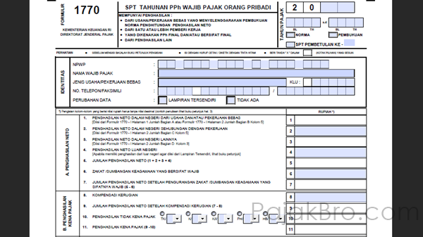 Detail Contoh Spt Tahunan Pribadi Nomer 6