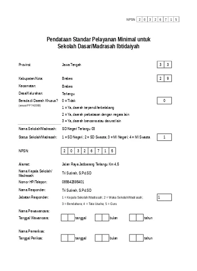 Detail Contoh Standar Pelayanan Minimal Nomer 16