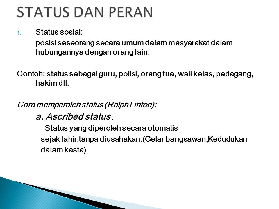 Detail Contoh Status Dan Peran Sosial Nomer 26