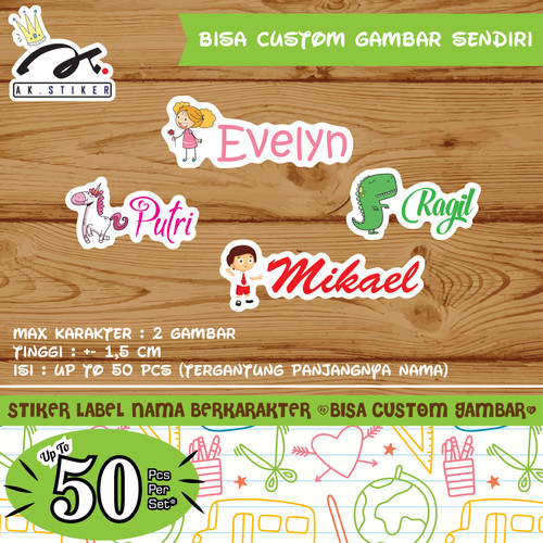 Detail Contoh Stiker Nama Nomer 4