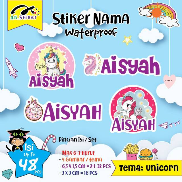 Detail Contoh Stiker Nama Nomer 39