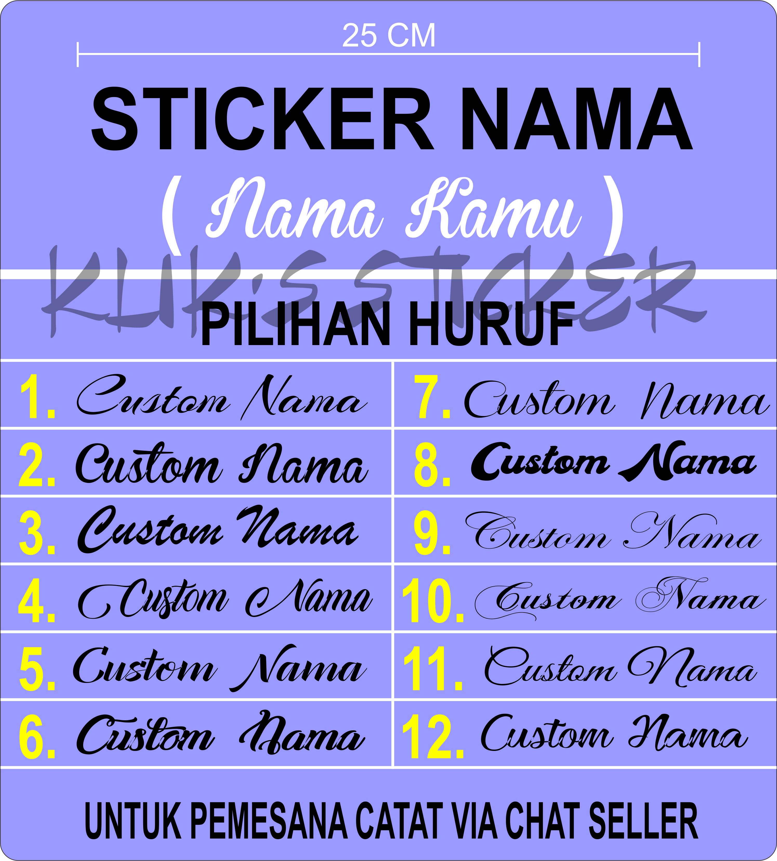 Detail Contoh Stiker Nama Nomer 45