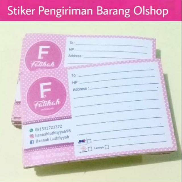 Detail Contoh Stiker Pengiriman Olshop Nomer 28