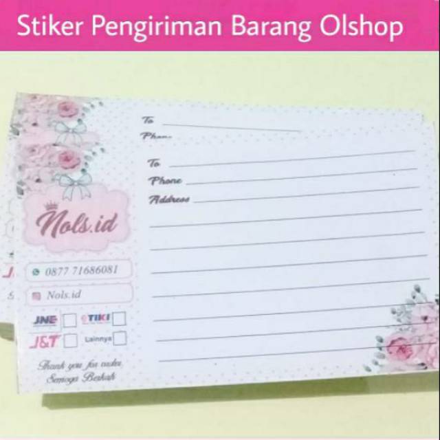 Detail Contoh Stiker Pengiriman Olshop Nomer 45