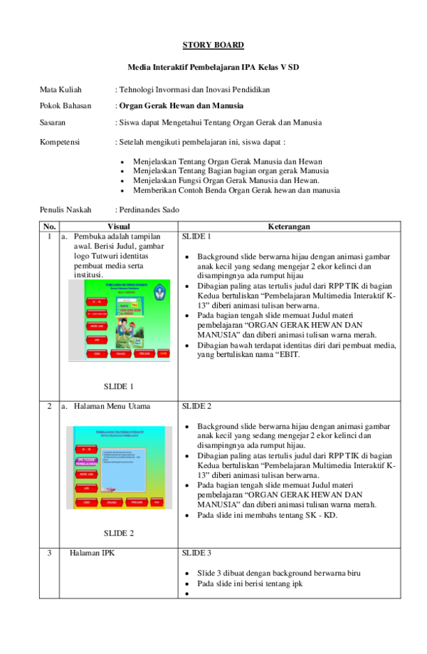Detail Contoh Storyboard Multimedia Interaktif Nomer 9