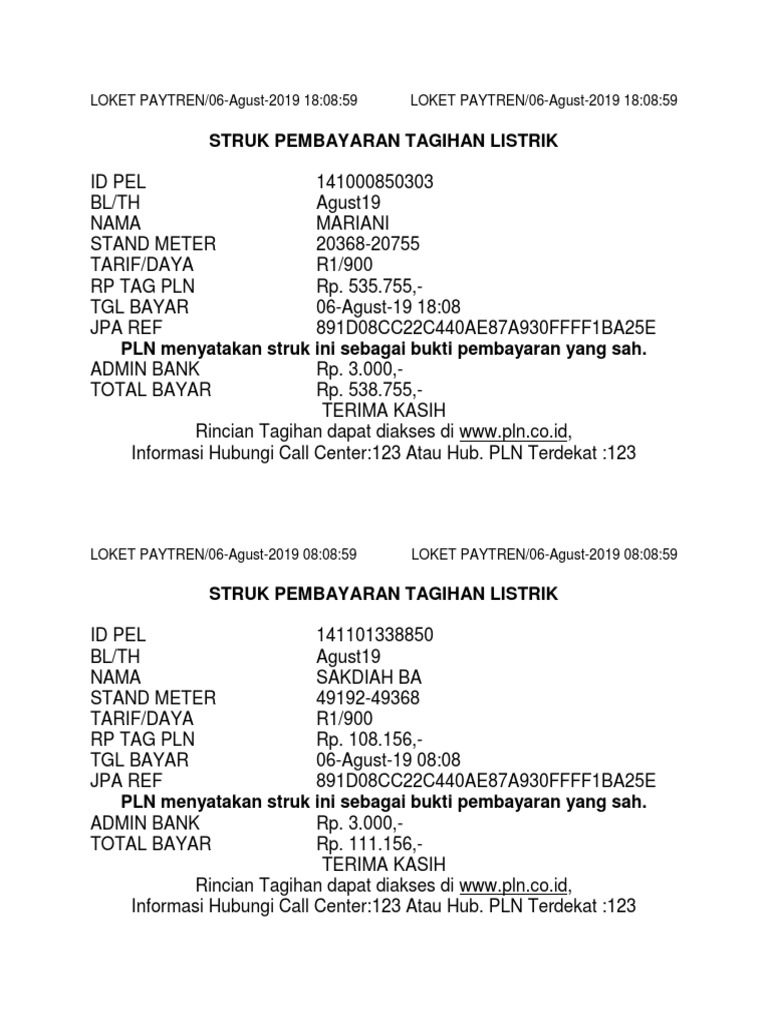 Detail Contoh Struk Pembayaran Nomer 18