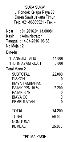 Detail Contoh Struk Pembayaran Nomer 21