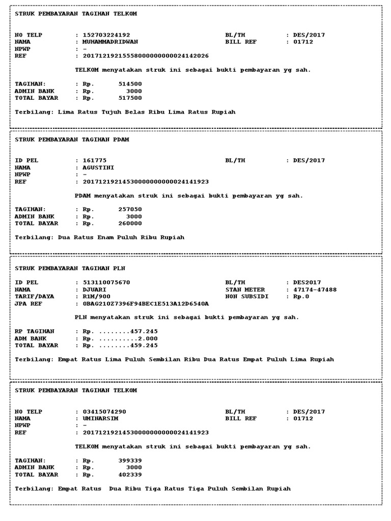 Detail Contoh Struk Pembayaran Nomer 32