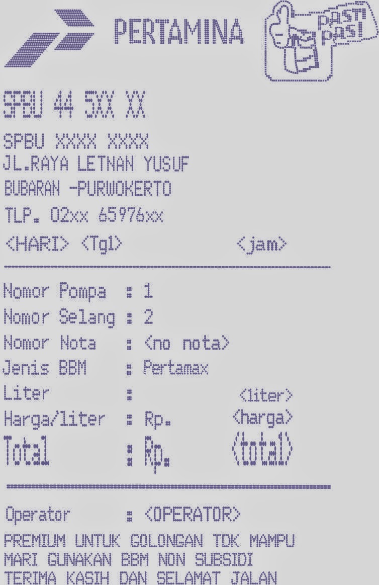 Download Contoh Struk Spbu Nomer 12