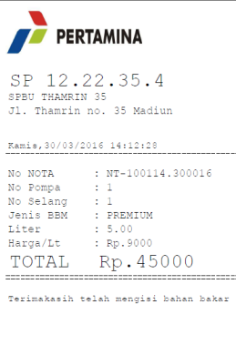 Detail Contoh Struk Spbu Nomer 31