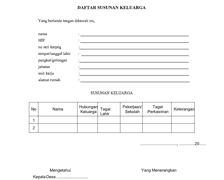 Detail Contoh Struktur Keluarga Nomer 48