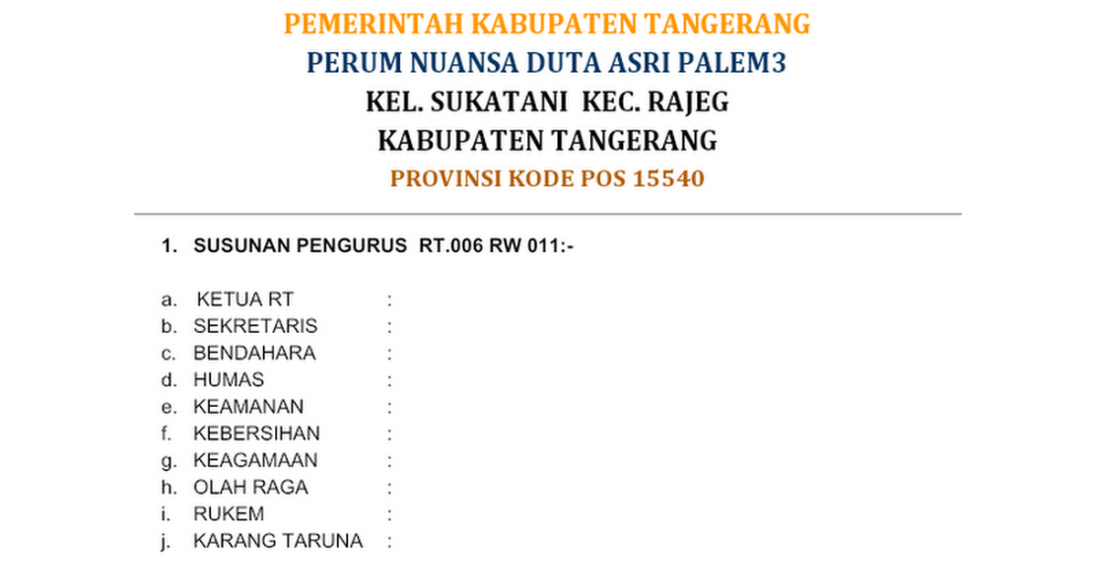 Detail Contoh Struktur Organisasi Karang Taruna Nomer 24