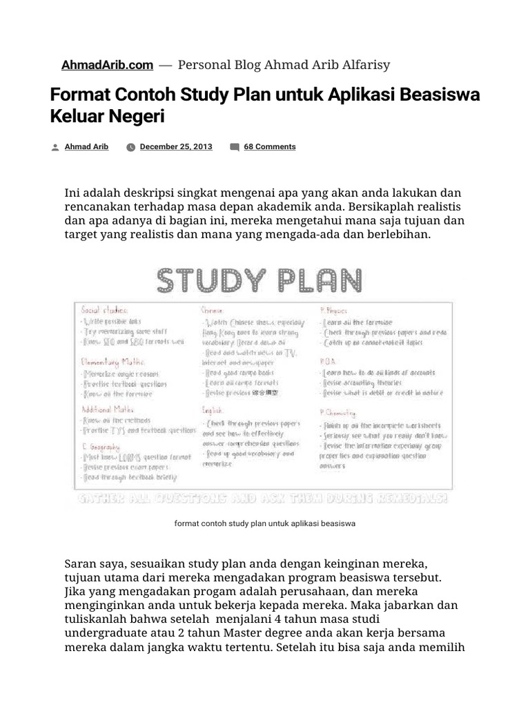 Detail Contoh Study Plan Nomer 9