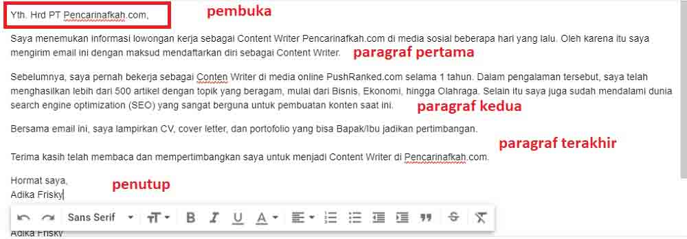 Detail Contoh Subjek Email Lamaran Kerja Nomer 34