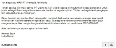 Detail Contoh Subjek Email Lamaran Kerja Nomer 49