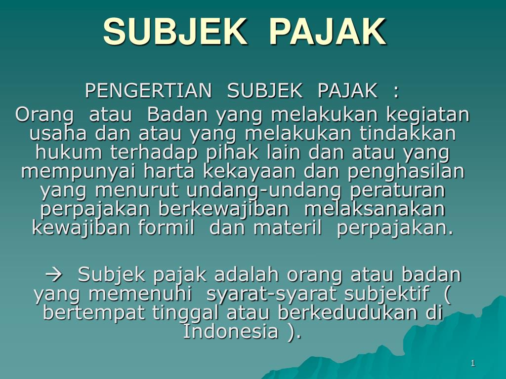 Detail Contoh Subjek Pajak Nomer 27