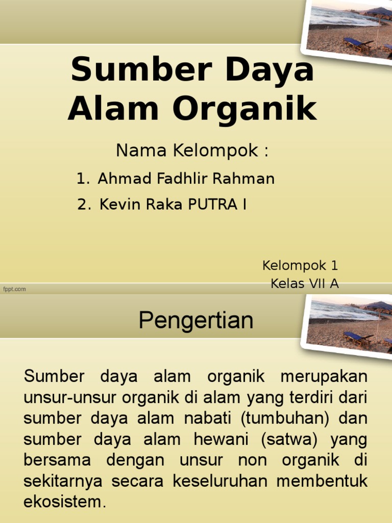 Detail Contoh Sumber Daya Alam Organik Nomer 9