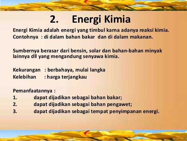 Detail Contoh Sumber Energi Kimia Nomer 10