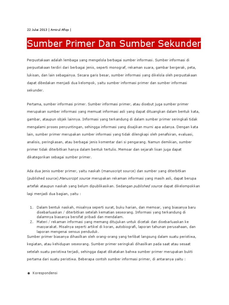 Detail Contoh Sumber Primer Nomer 13