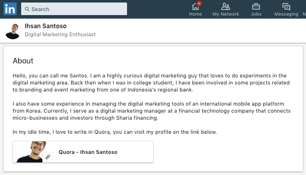 Contoh Summary Linkedin - KibrisPDR