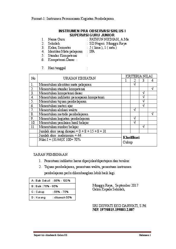 Detail Contoh Supervisi Kepala Sekolah Terhadap Guru Nomer 35