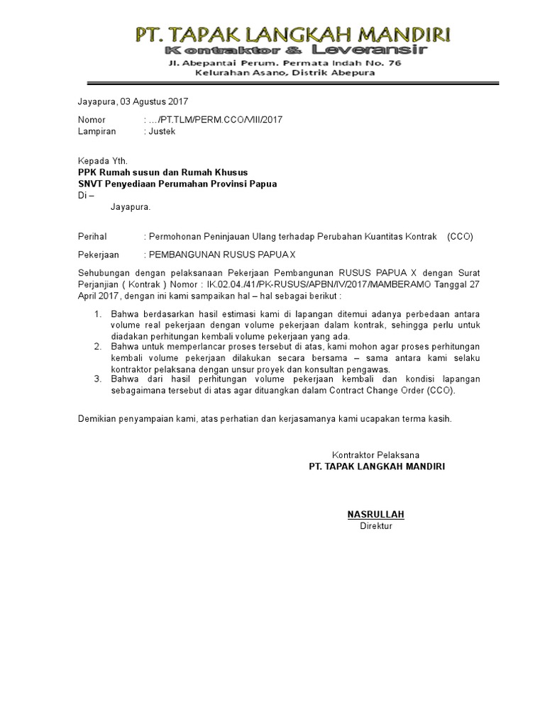 Detail Contoh Surat Addendum Kontrak Nomer 34