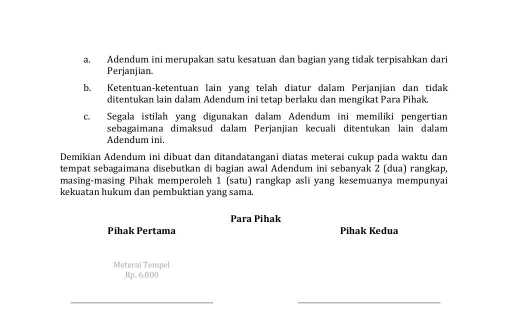 Detail Contoh Surat Addendum Pekerjaan Tambah Kurang Nomer 47