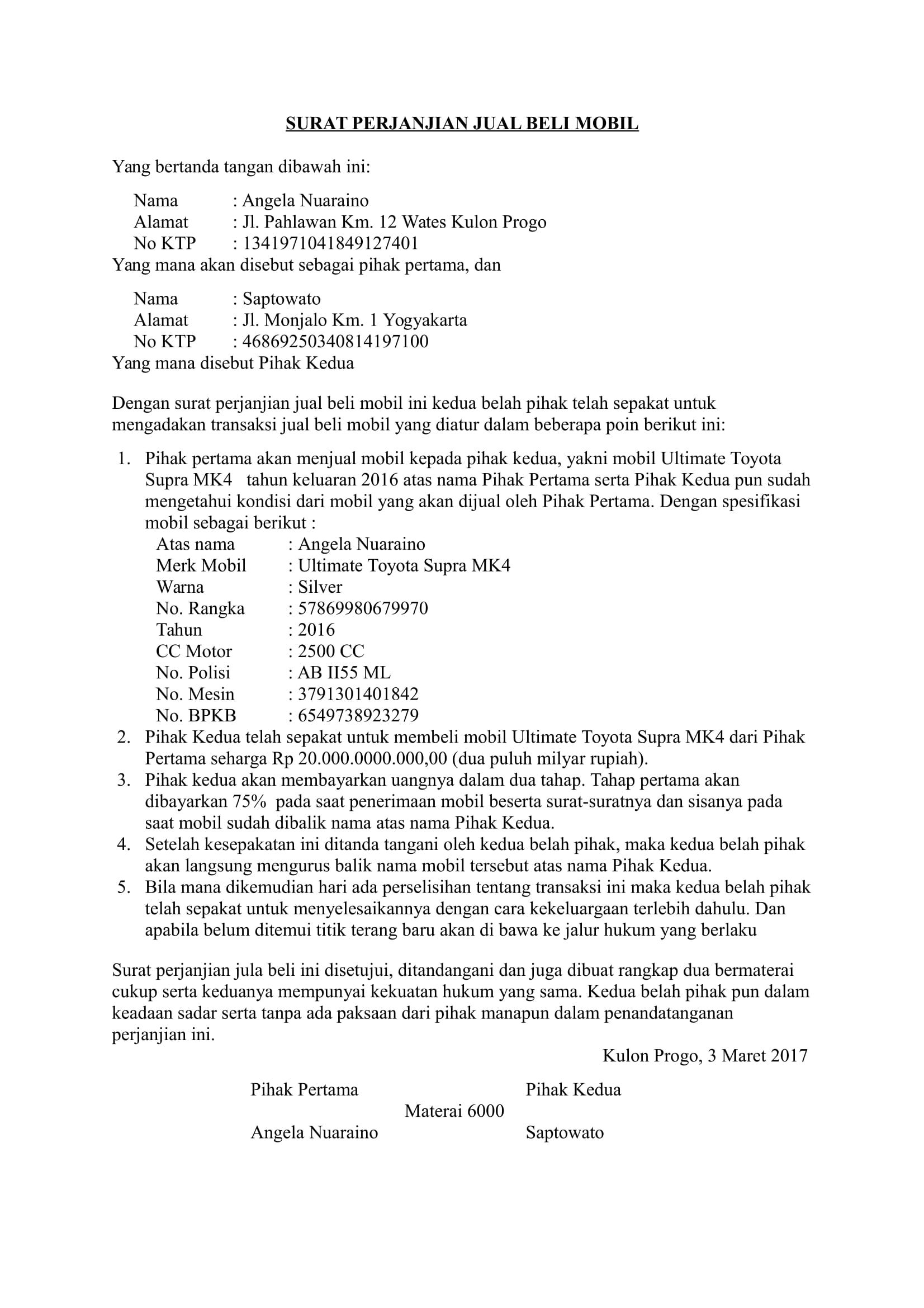 Contoh Surat Adopsi Bayi