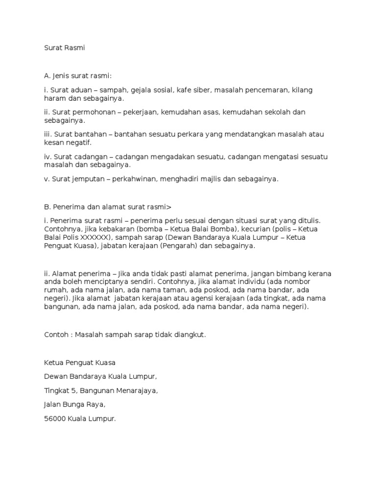 Detail Contoh Surat Aduan Nomer 13