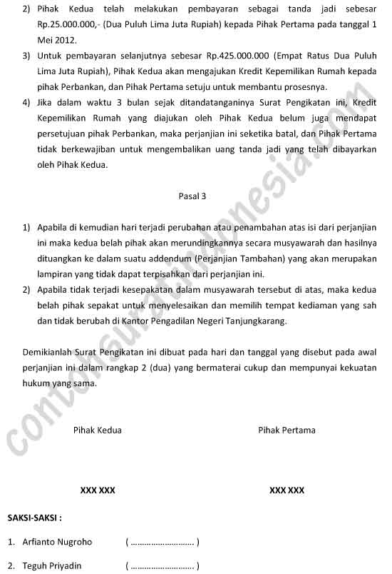 Detail Contoh Surat Akad Kredit Rumah Nomer 32