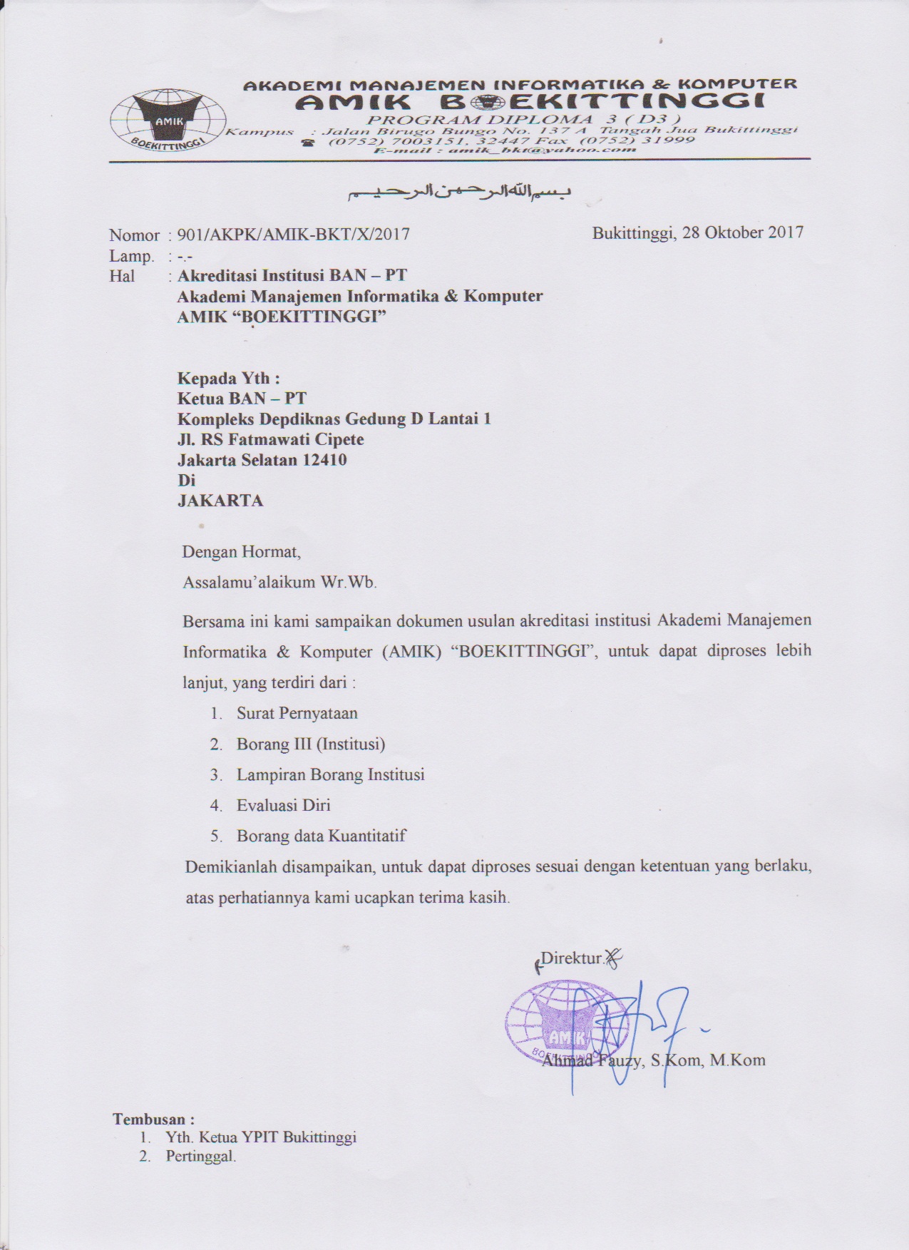 Detail Contoh Surat Akreditasi Ban Pt Nomer 32