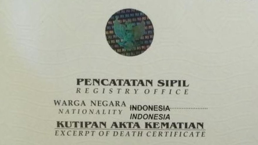 Detail Contoh Surat Akta Kematian Nomer 2