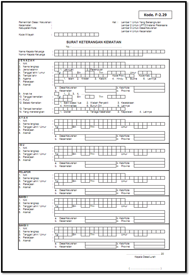 Detail Contoh Surat Akta Kematian Nomer 27